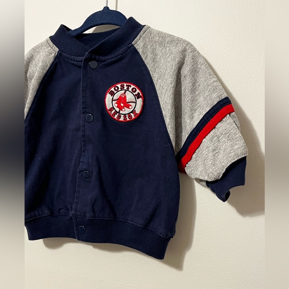 BOSTON RED SOX Snap Cotton Jacket MLB Baseball Infant 3-6mo Genuine Merchandise - Picture 2 of 6